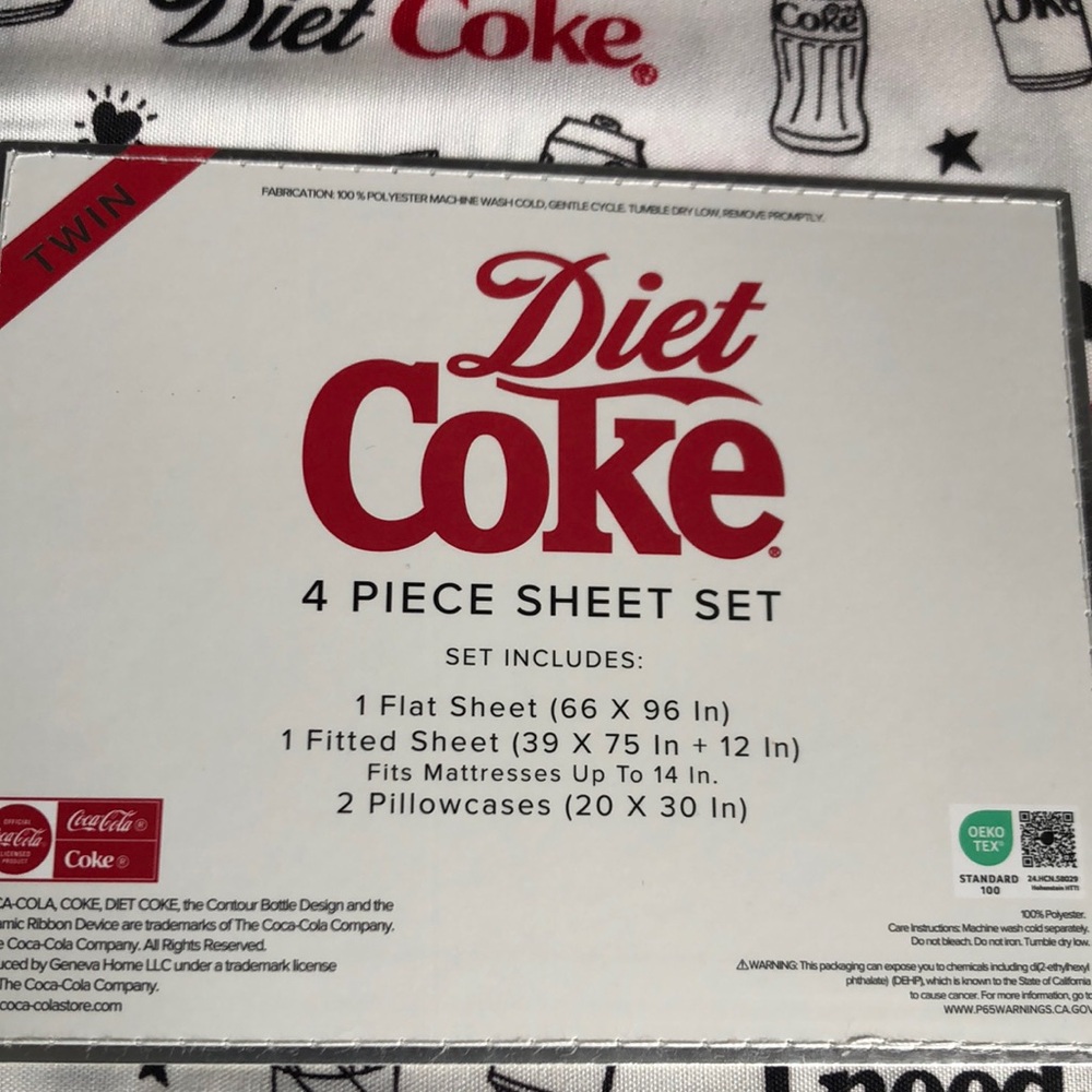 Diet Coke TWIN Sheet Set - Picture 2 of 7